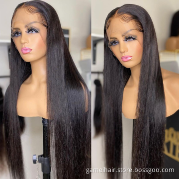 Cheap Natural Color  Peruca 360 Lace Frontal Straight Hair Wig For Black Women 100% Raw Brazilian Human Hair Lace Front Wig